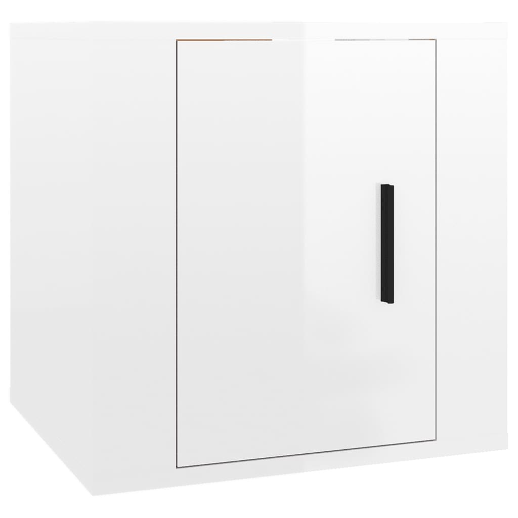 6 Piece TV Cabinet Set High Gloss White Engineered Wood