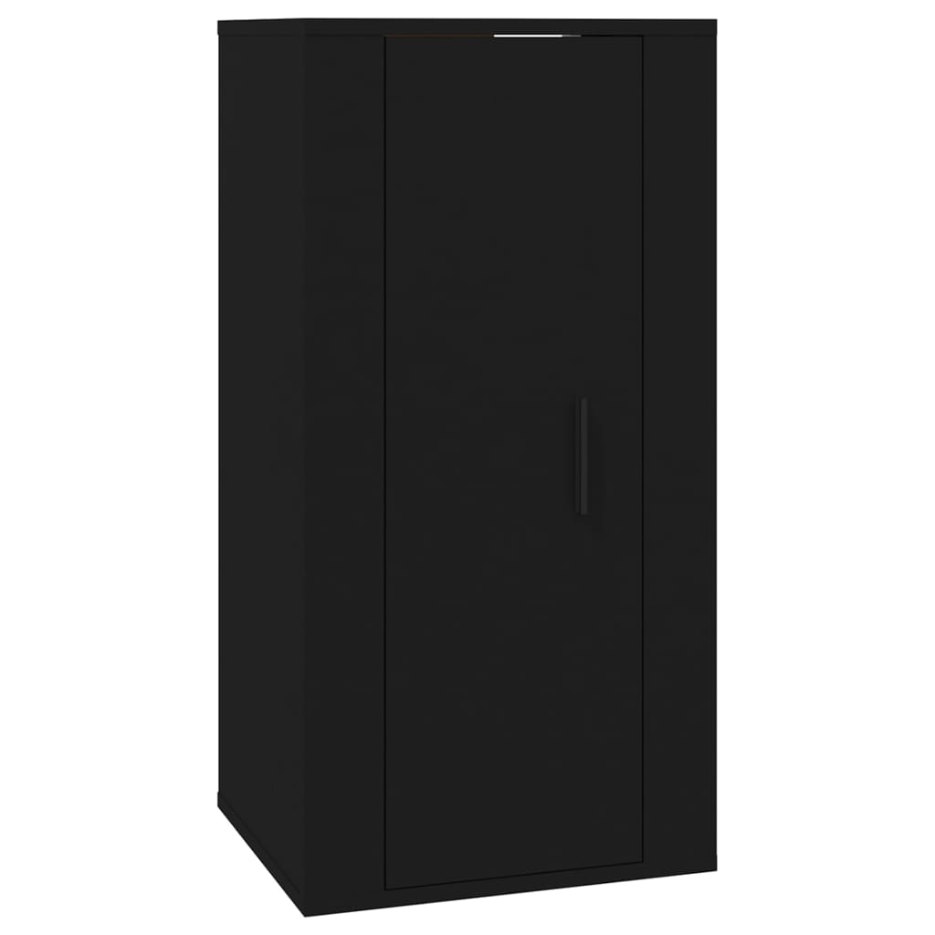 4 Piece TV Cabinet Set Black Engineered Wood