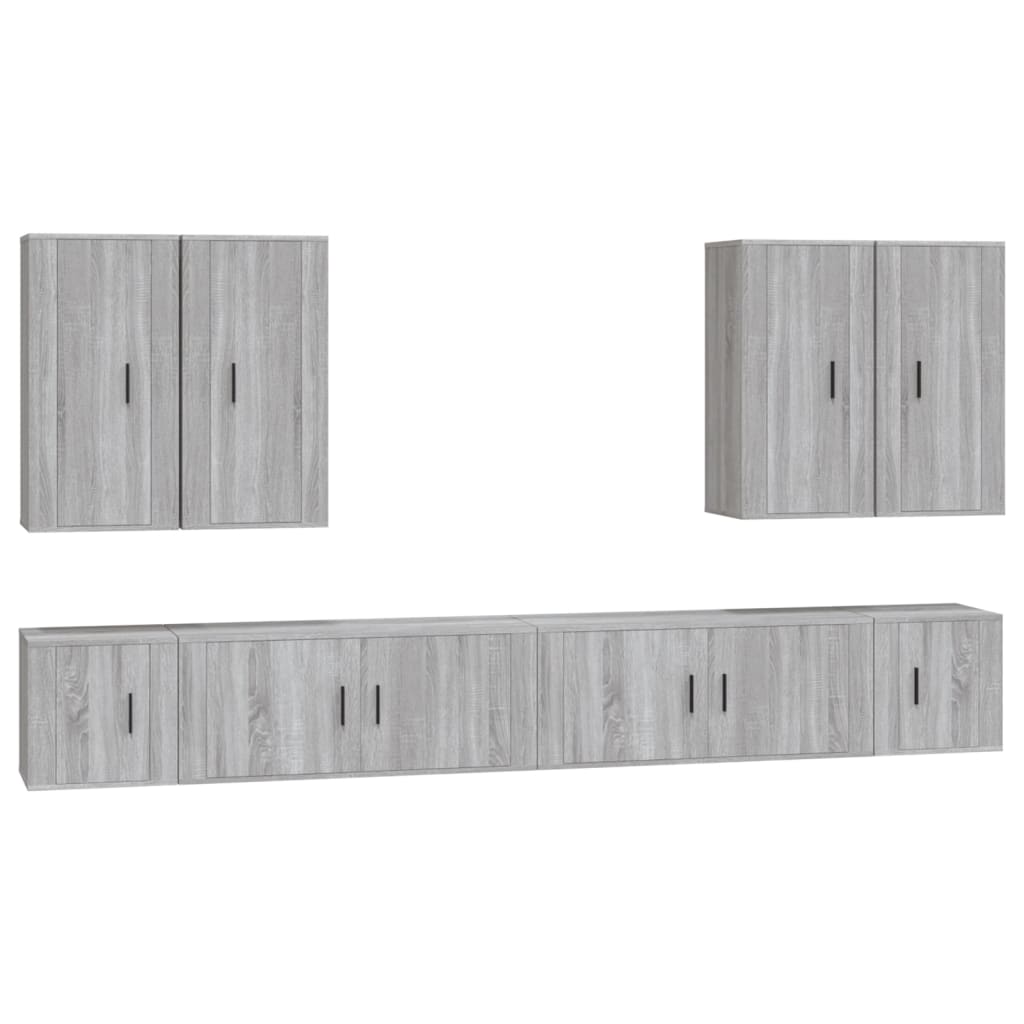 8 Piece TV Cabinet Set Grey Sonoma Engineered Wood