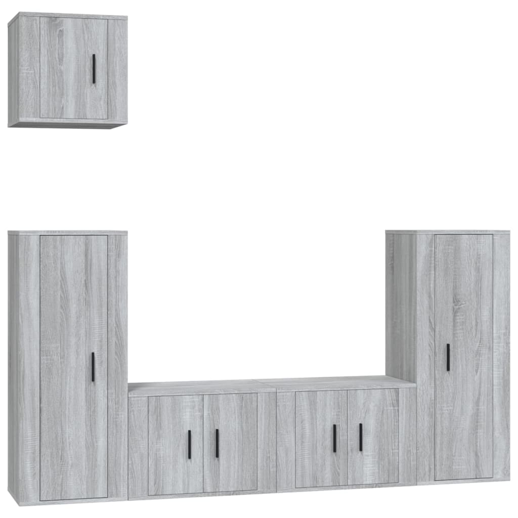 5 Piece TV Cabinet Set Grey Sonoma Engineered Wood
