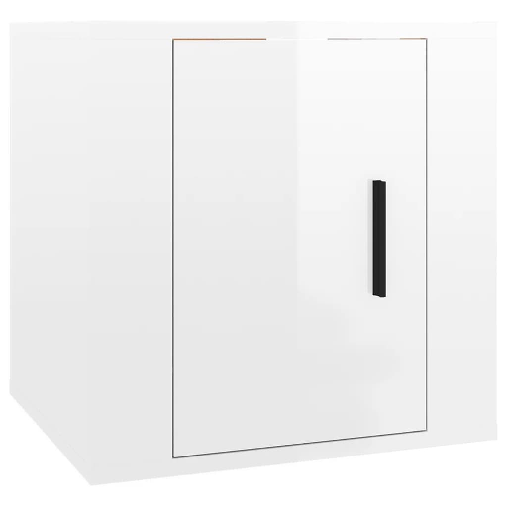 8 Piece TV Cabinet Set High Gloss White Engineered Wood