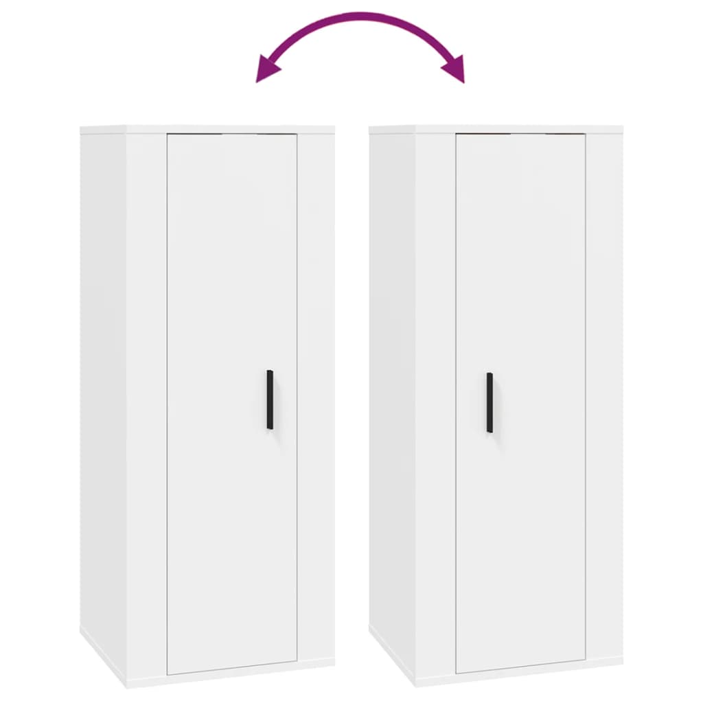 5 Piece TV Cabinet Set White Engineered Wood