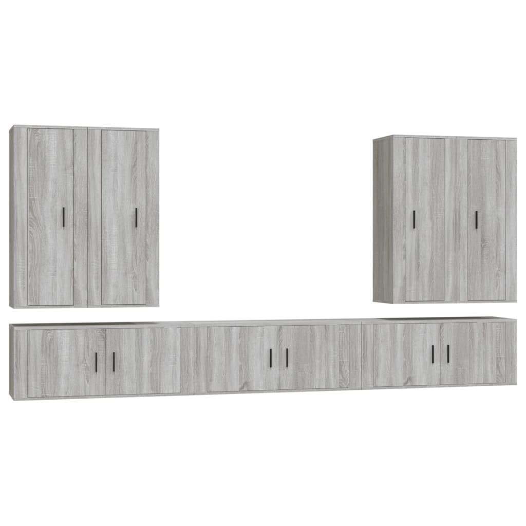 7 Piece TV Cabinet Set Grey Sonoma Engineered Wood