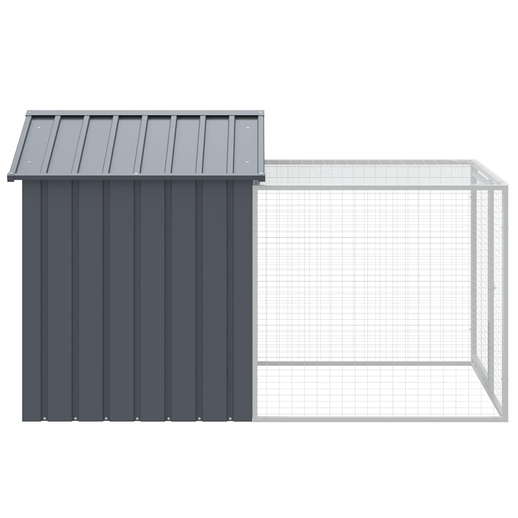 Chicken Cage with Run Anthracite 117x201x123cm Galvanised Steel