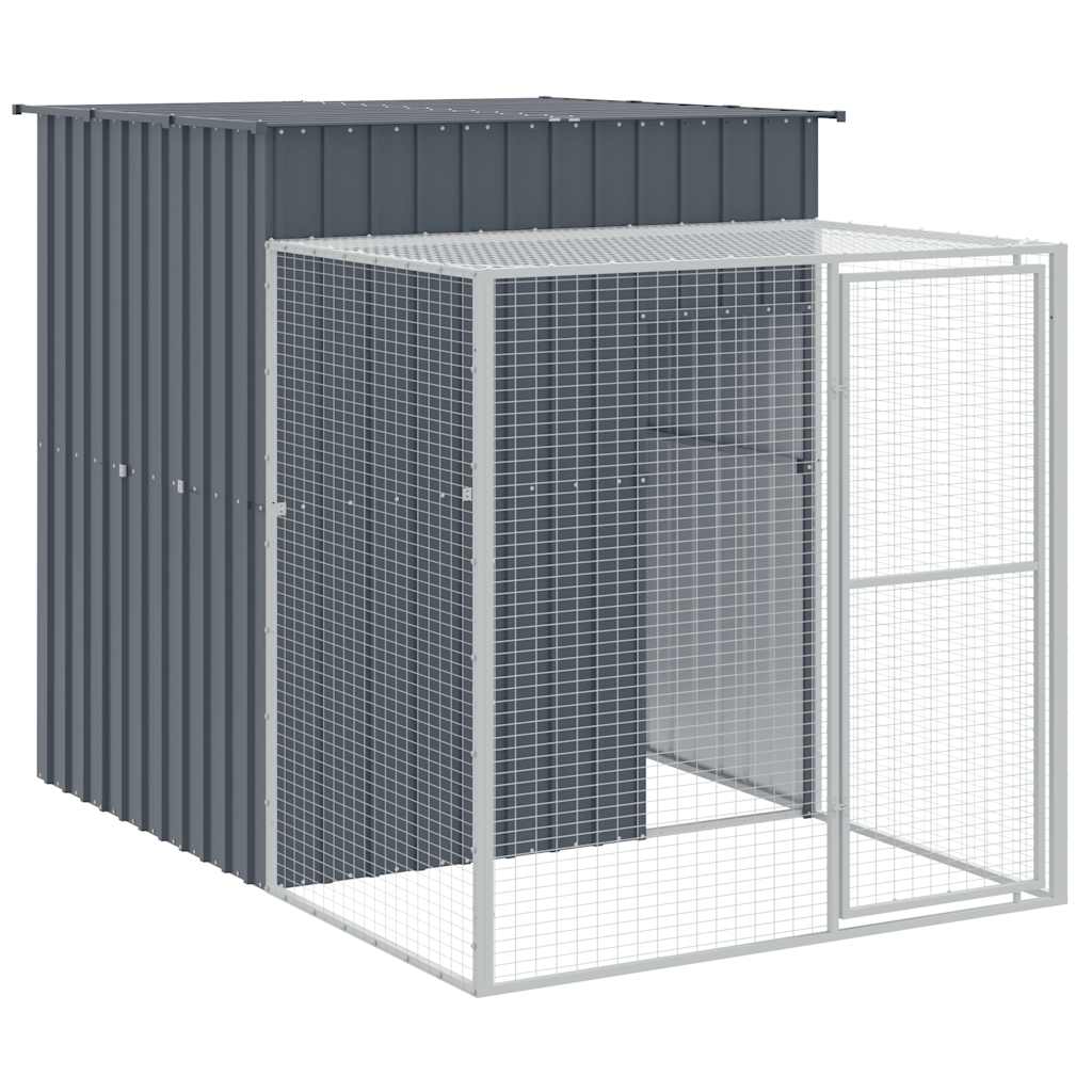 Chicken Cage with Run Anthracite 165x251x181cm Galvanised Steel