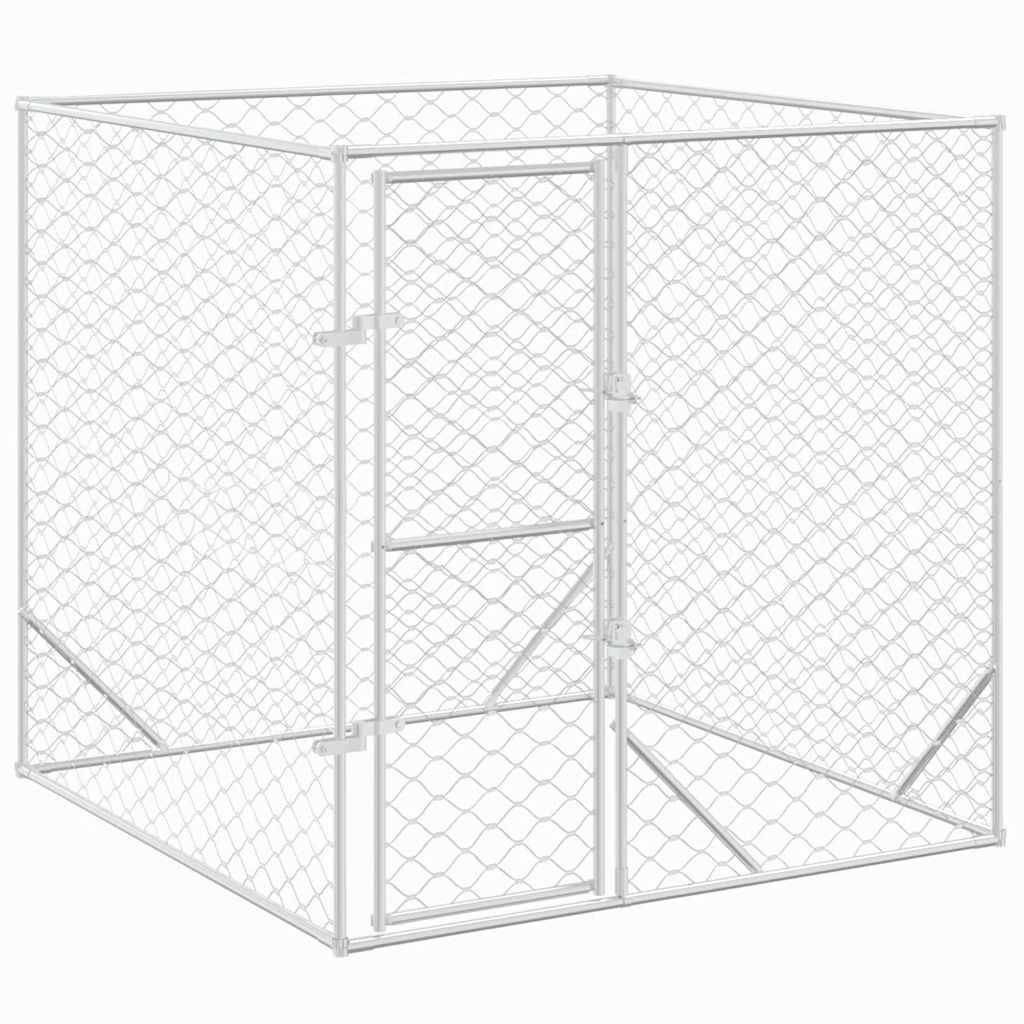 Outdoor Dog Kennel Silver 2x2x2 m Galvanised Steel