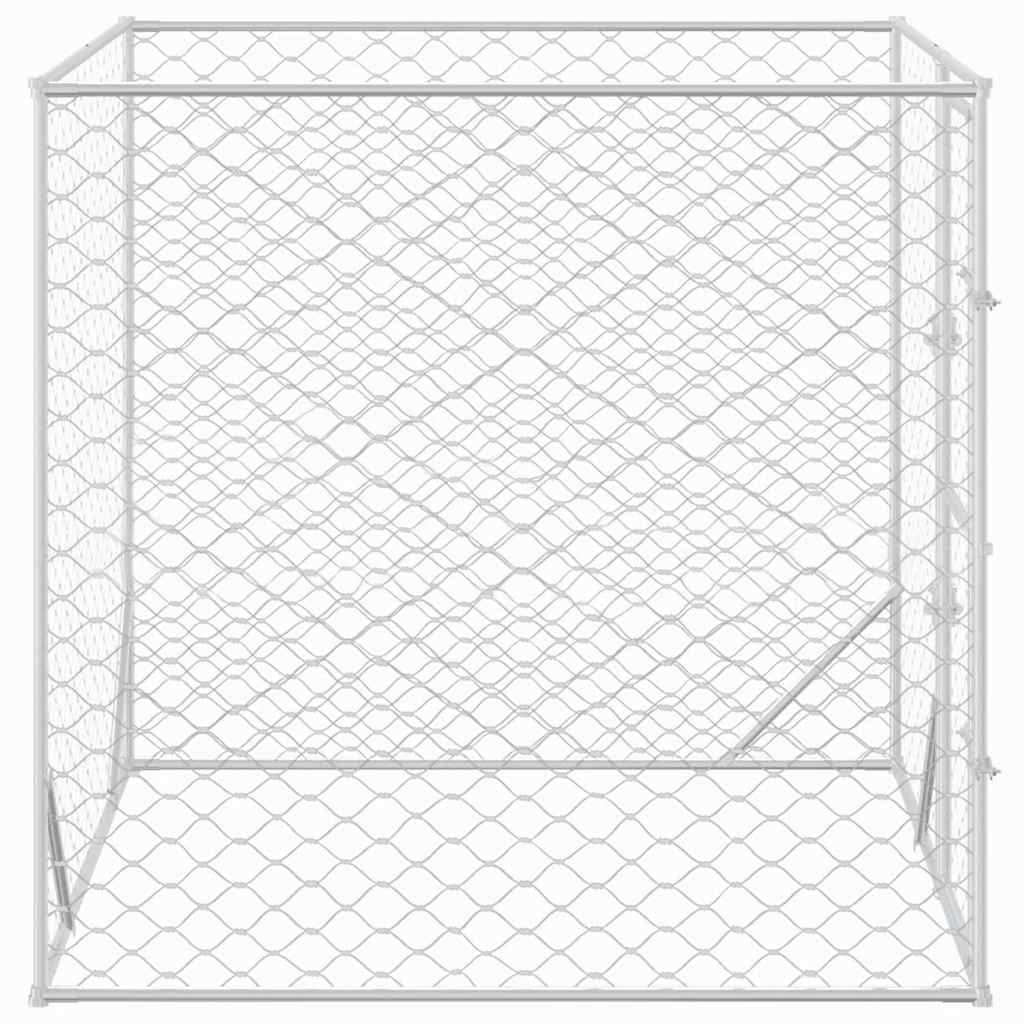 Outdoor Dog Kennel Silver 2x2x2 m Galvanised Steel