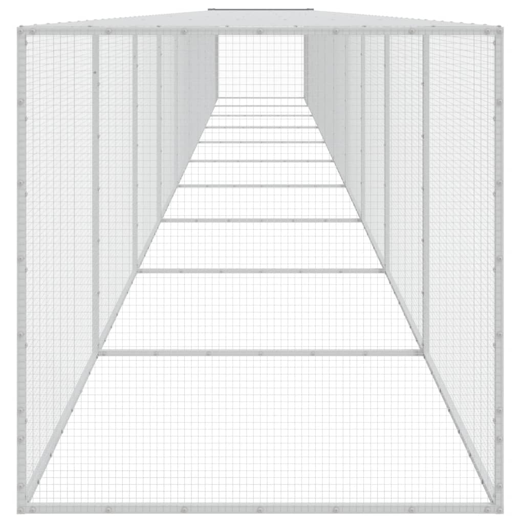Chicken Cage with Roof Light Grey 1003x98x90cm Galvanised Steel