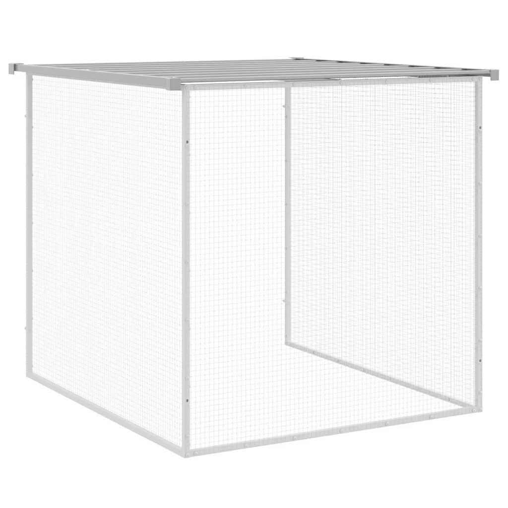 Chicken Cage with Roof Light Grey 403x98x90 cm Galvanised Steel
