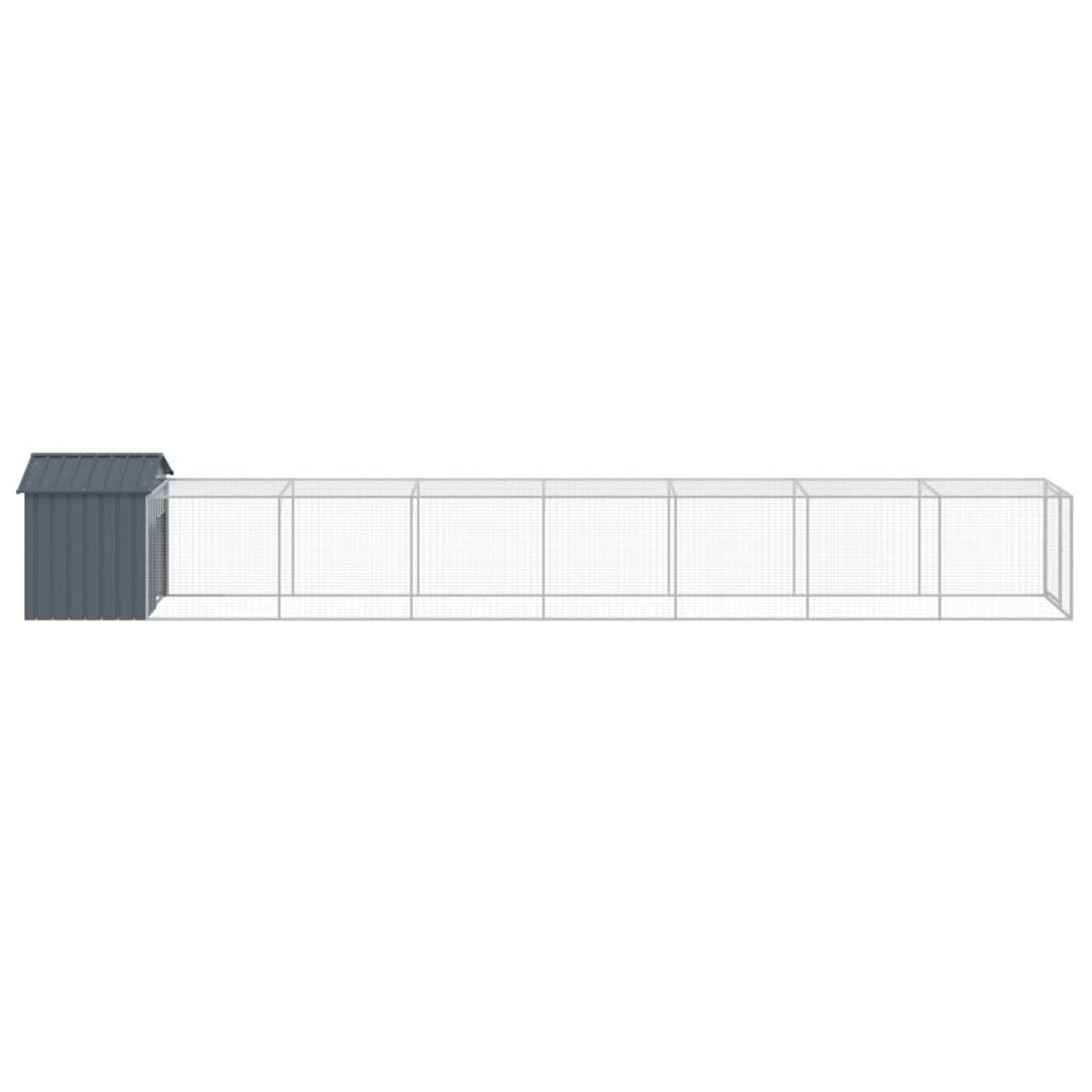 Chicken Cage with Run Anthracite 117x813x123cm Galvanised Steel
