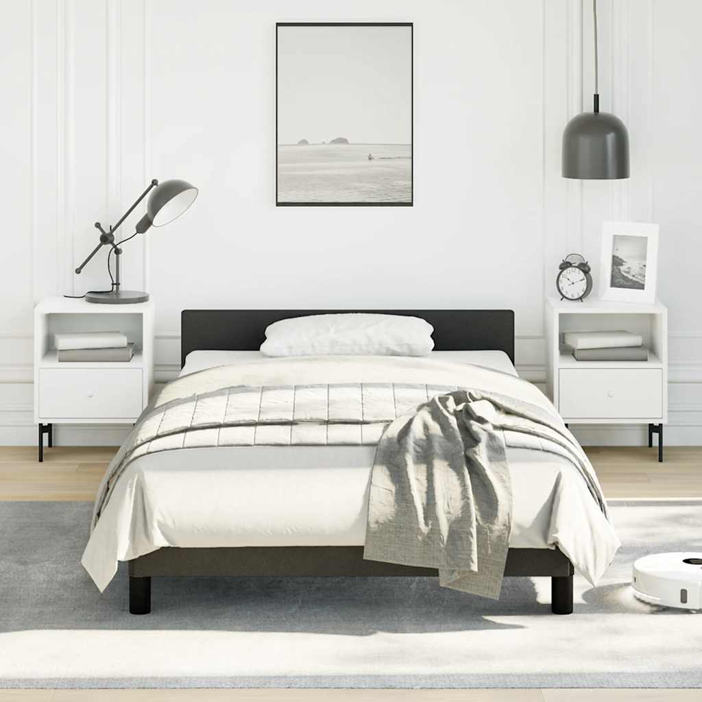 Bed Frame without Mattress Black King Single Size Faux Leather