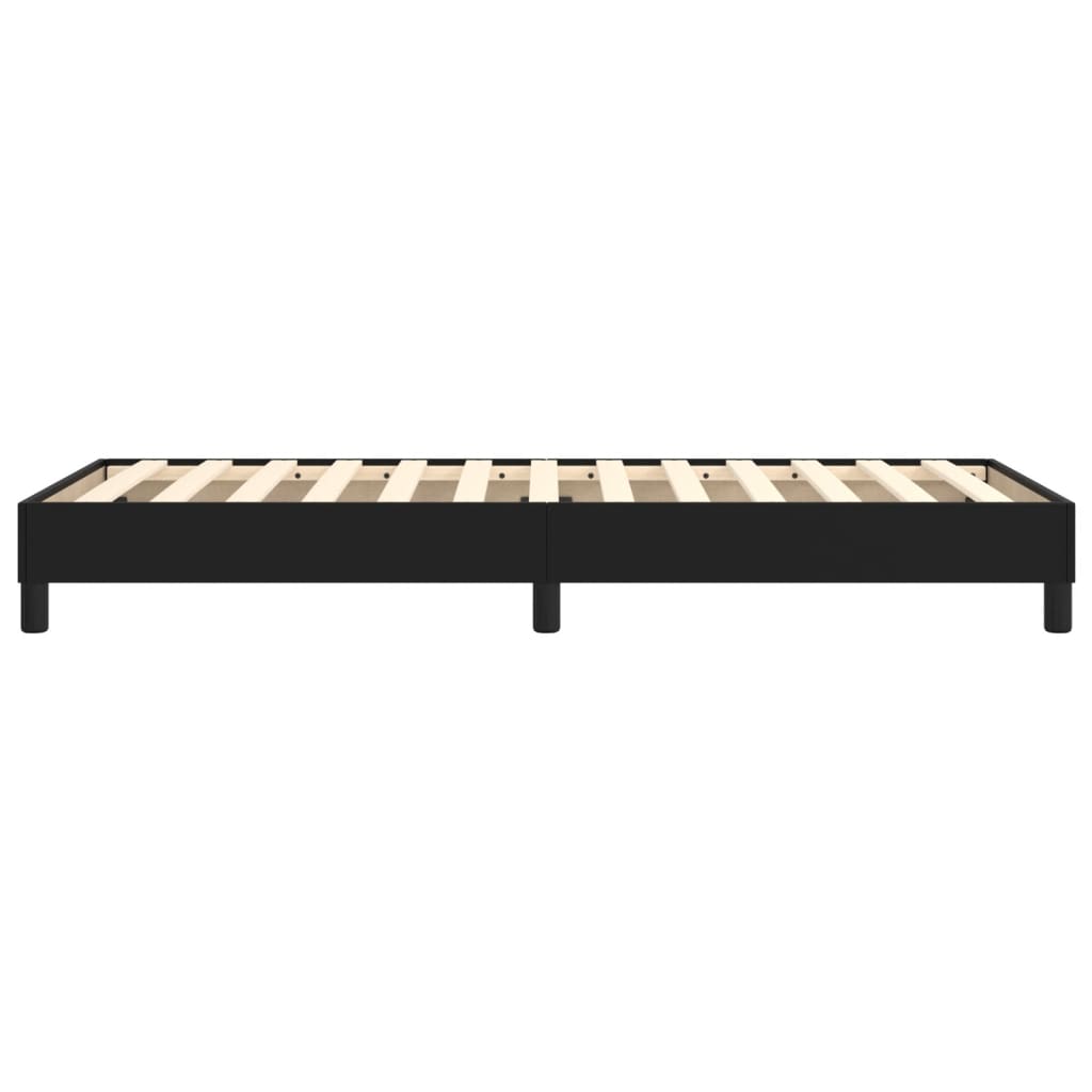 Box Spring Bed without Mattress Black King Single Size Faux Leather