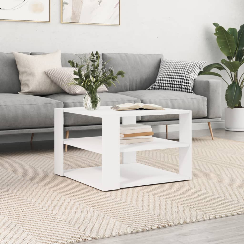 Coffee Table White 58x58x40 cm Engineered Wood