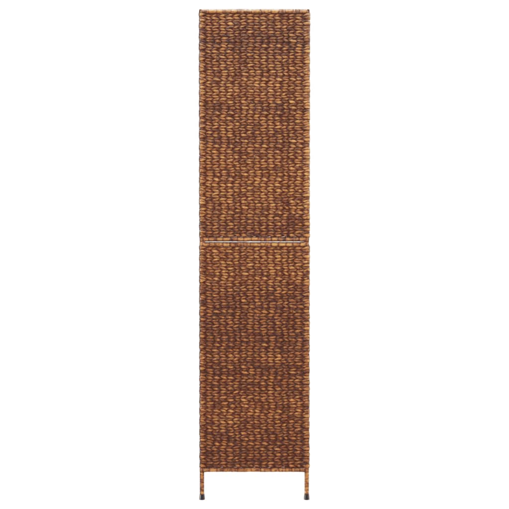 Room Divider 5-Panel Brown 205x180 cm Water Hyacinth