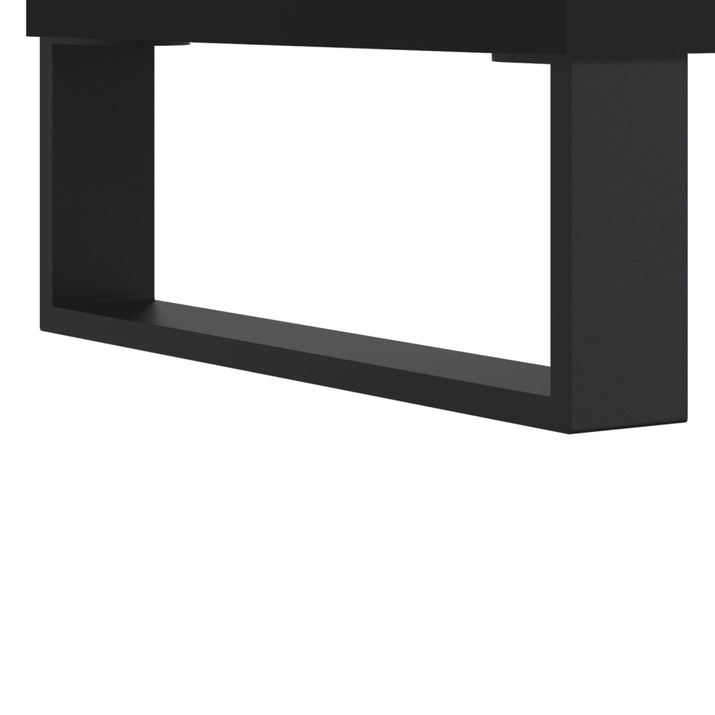 3 Piece Bathroom Furniture Set Black Engineered Wood