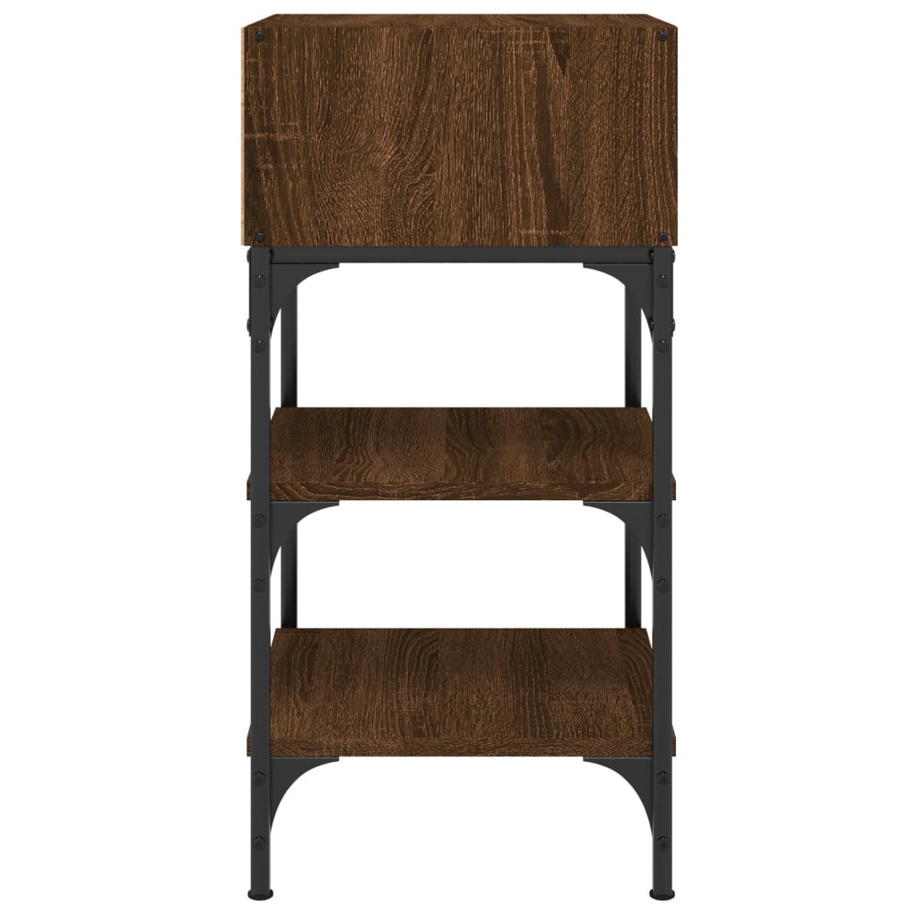 Bedside Table Brown Oak 35x34.5x70 cm Engineered Wood