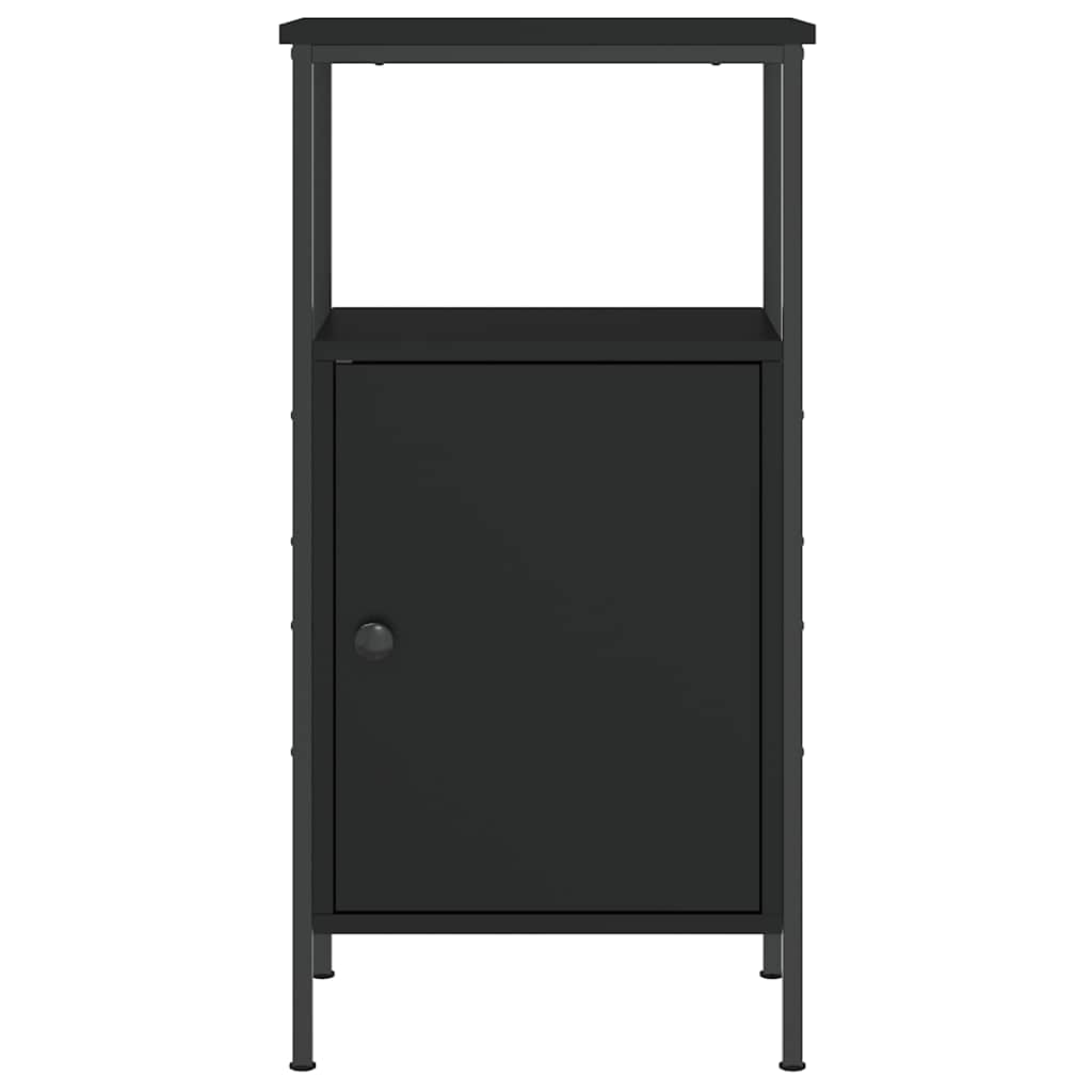 Bedside Cabinet Black 41x31x80 cm Engineered Wood