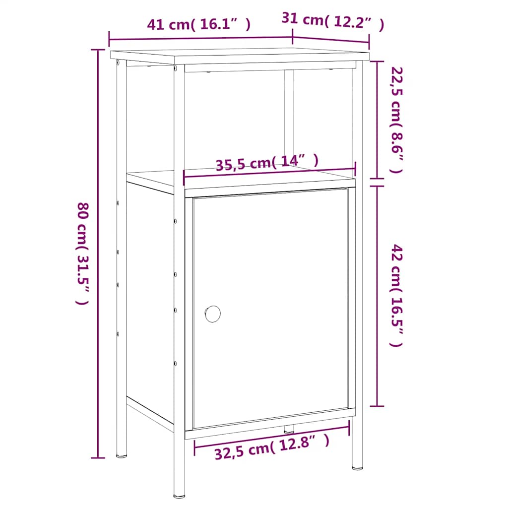 Bedside Cabinets 2 pcs Black 41x31x80 cm Engineered Wood