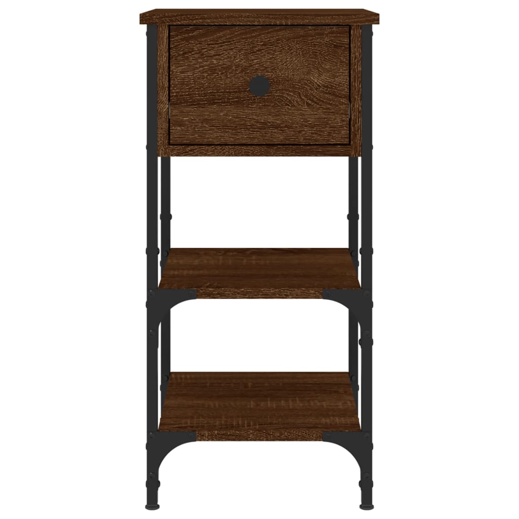 Bedside Cabinet Brown Oak 34x36x70 cm Engineered Wood