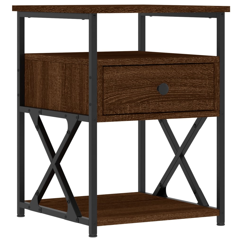 Bedside Cabinet Brown Oak 40x42x55 cm Engineered Wood