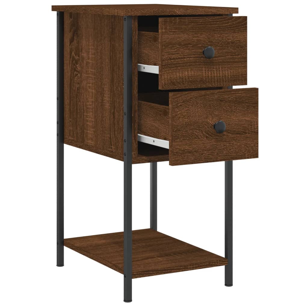 Bedside Cabinet Brown Oak 32x42x70 cm Engineered Wood