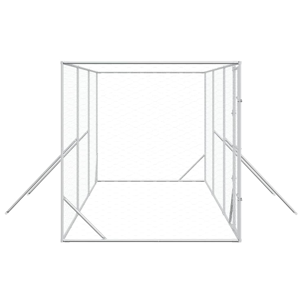 Outdoor Dog Kennel Silver 6x2x2 m Galvanised Steel