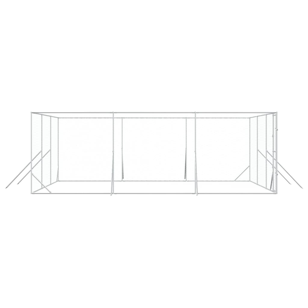 Outdoor Dog Kennel Silver 6x6x2 m Galvanised Steel
