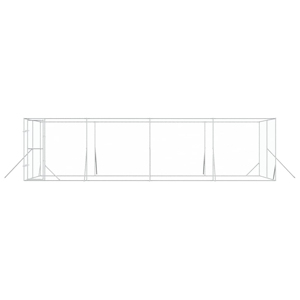 Outdoor Dog Kennel Silver 8x4x2 m Galvanised Steel