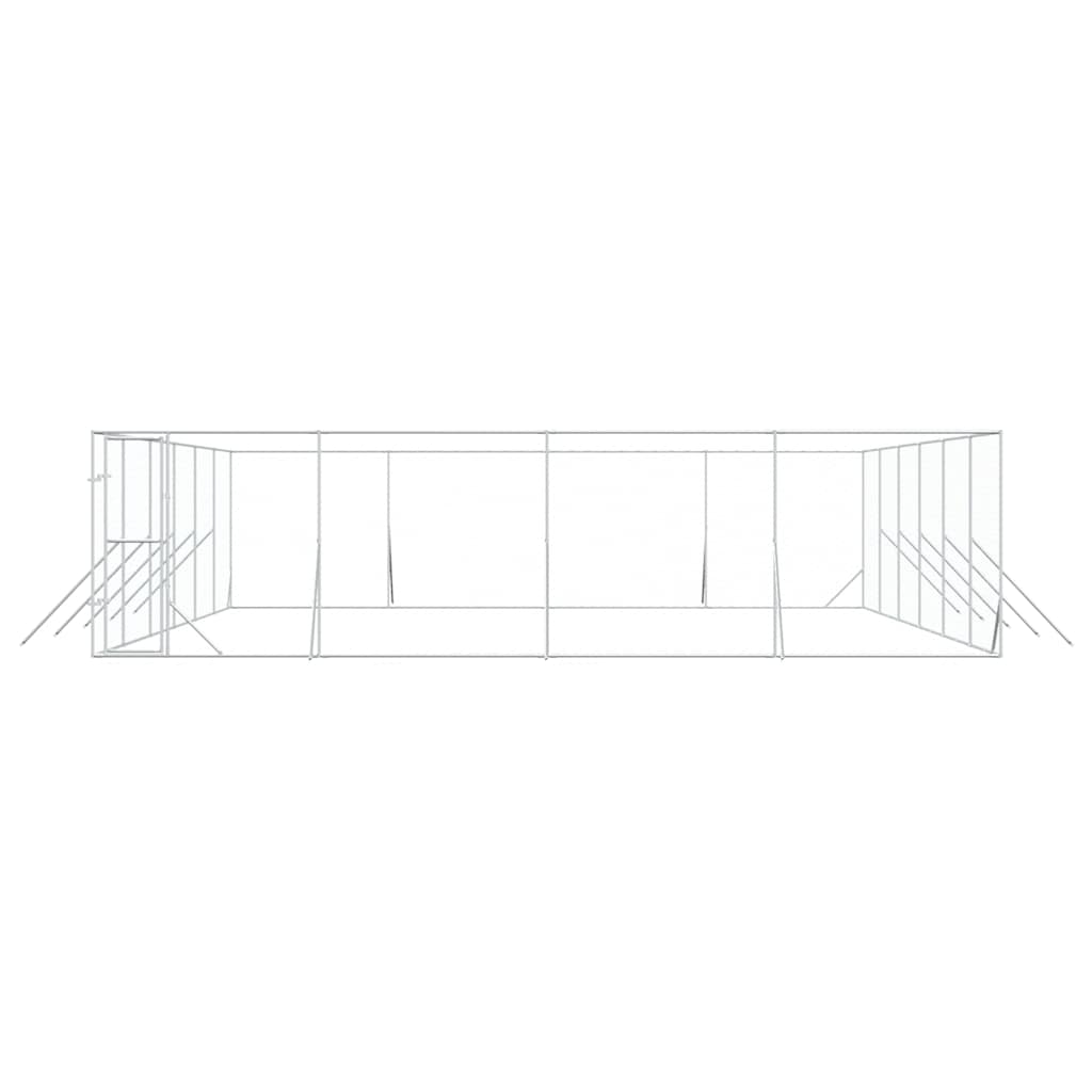 Outdoor Dog Kennel Silver 8x12x2 m Galvanised Steel