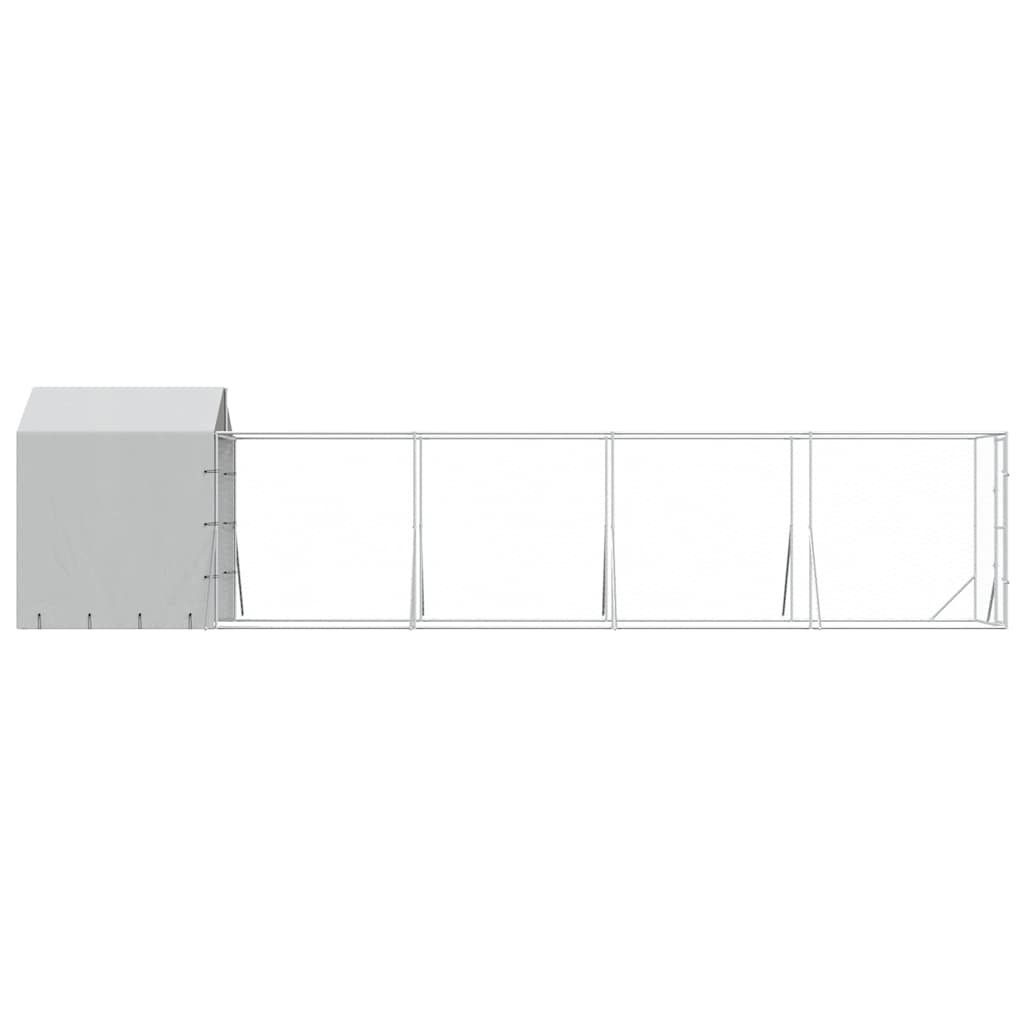 Outdoor Dog Kennel with Roof Silver 2x10x2.5 m Galvanised Steel