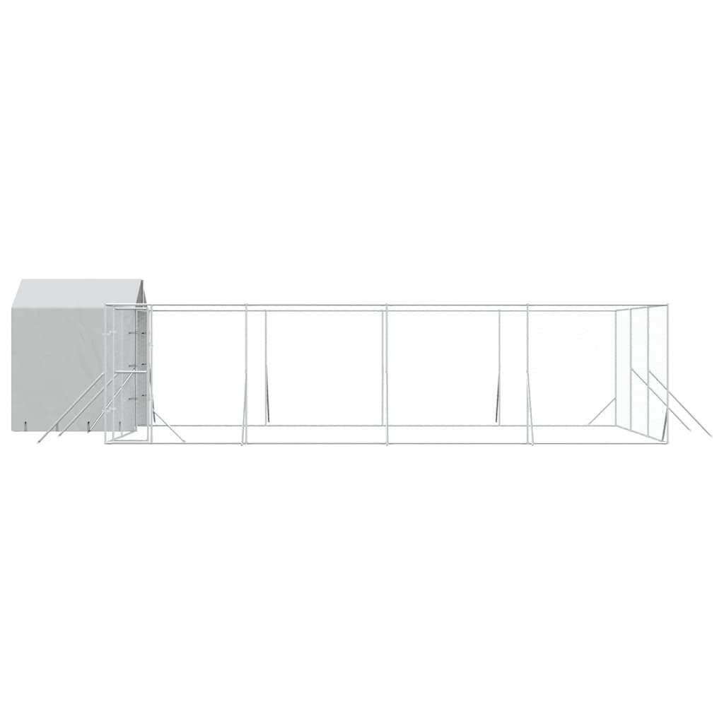 Outdoor Dog Kennel with Roof Silver 10x6x2.5 m Galvanised Steel