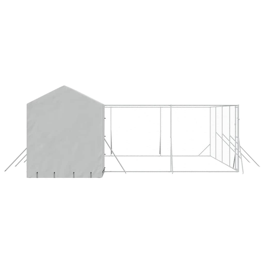 Outdoor Dog Kennel with Roof Silver 10x6x2.5 m Galvanised Steel