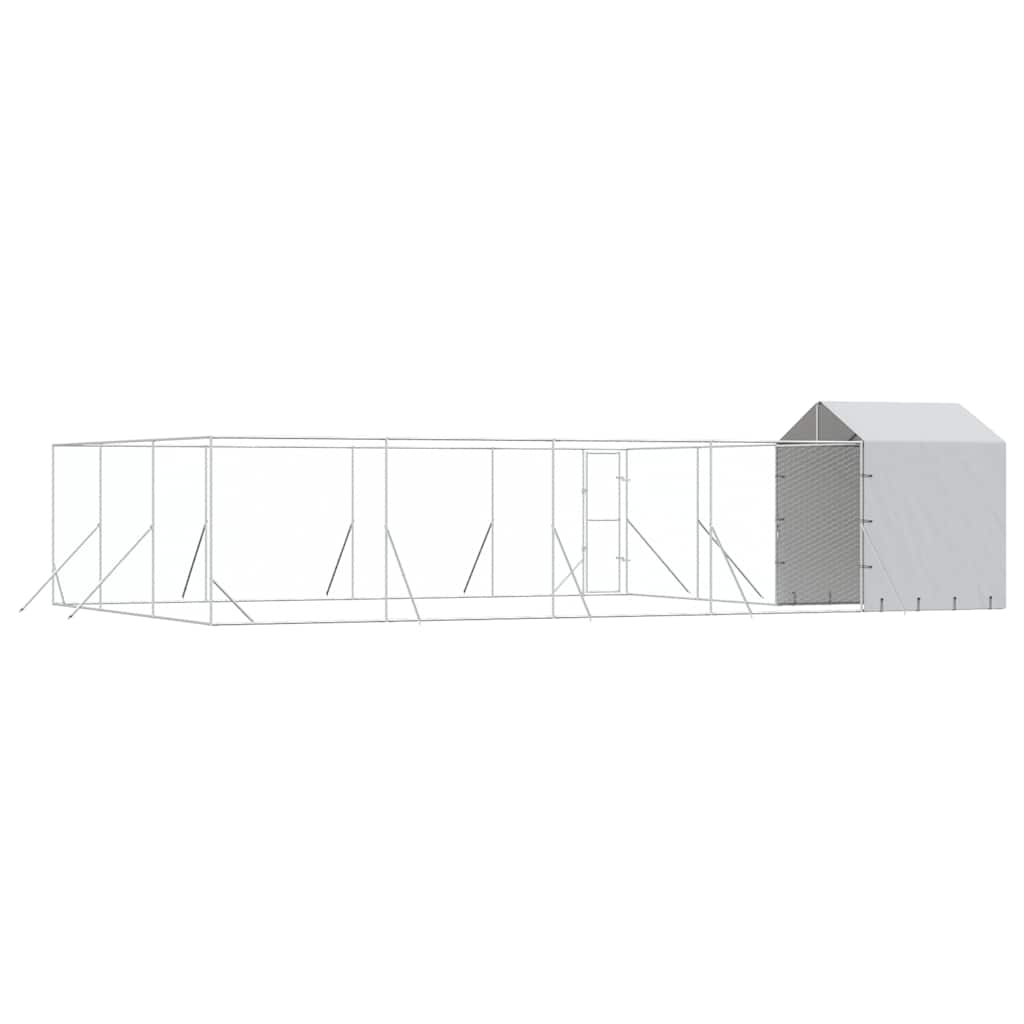 Outdoor Dog Kennel with Roof Silver 10x6x2.5 m Galvanised Steel