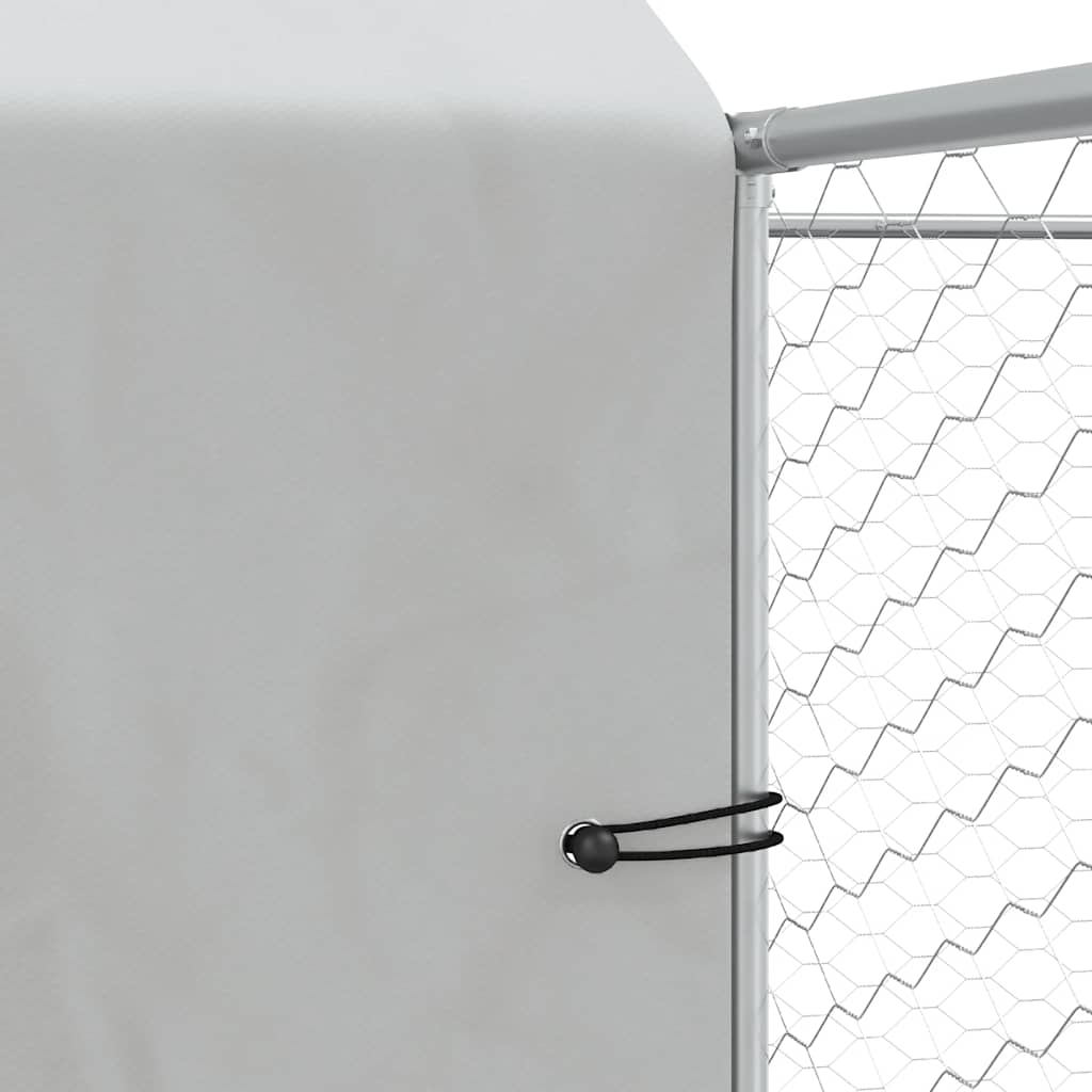 Outdoor Dog Kennel with Roof Silver 10x6x2.5 m Galvanised Steel