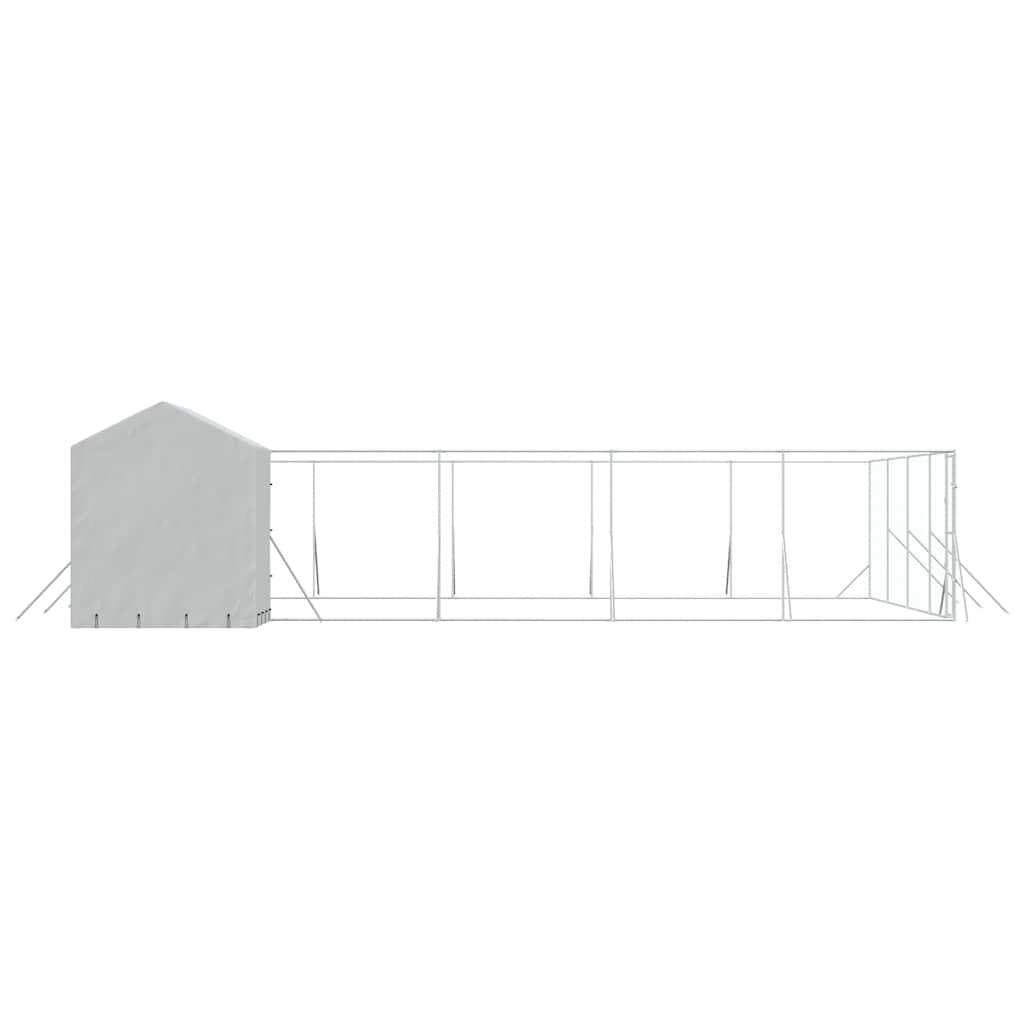 Outdoor Dog Kennel with Roof Silver 10x10x2.5m Galvanised Steel