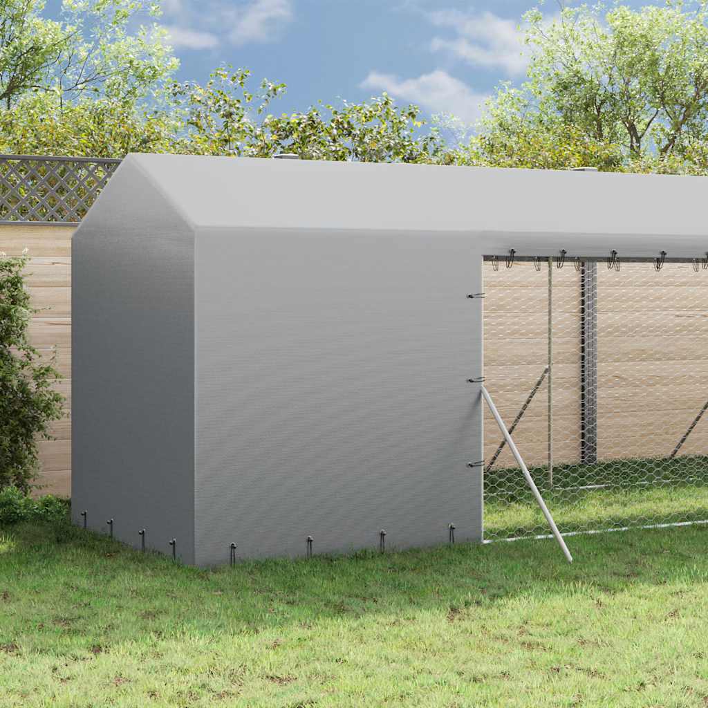 Outdoor Dog Kennel with Roof Silver 2x10x2.5 m Galvanised Steel