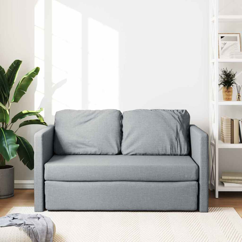 Floor Sofa Bed 2-in-1 Light Grey 112x174x55 cm Fabric