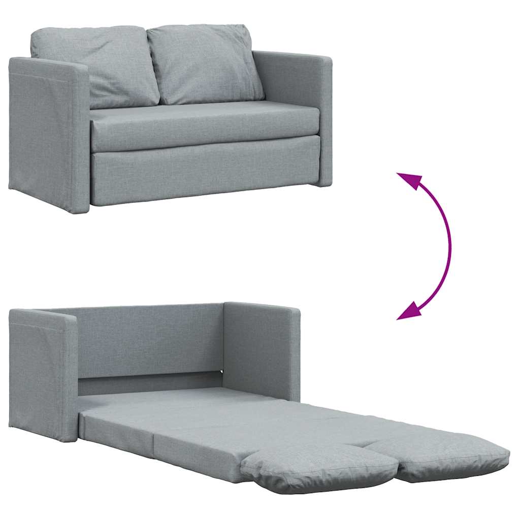 Floor Sofa Bed 2-in-1 Light Grey 112x174x55 cm Fabric