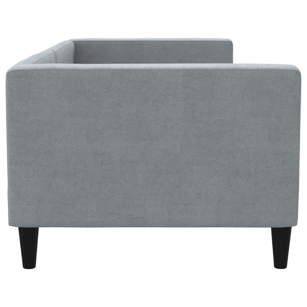 Day Bed without Mattress Light Grey 90x190 cm Fabric