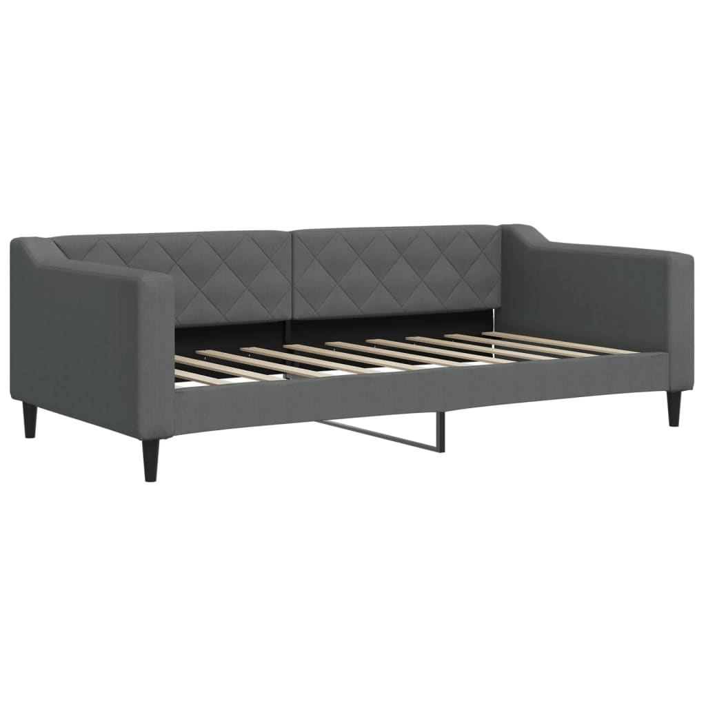 Day Bed without Mattress Dark Grey 90x190 cm Fabric