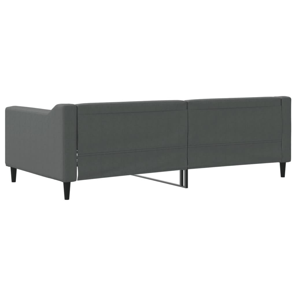 Day Bed without Mattress Dark Grey 90x190 cm Fabric