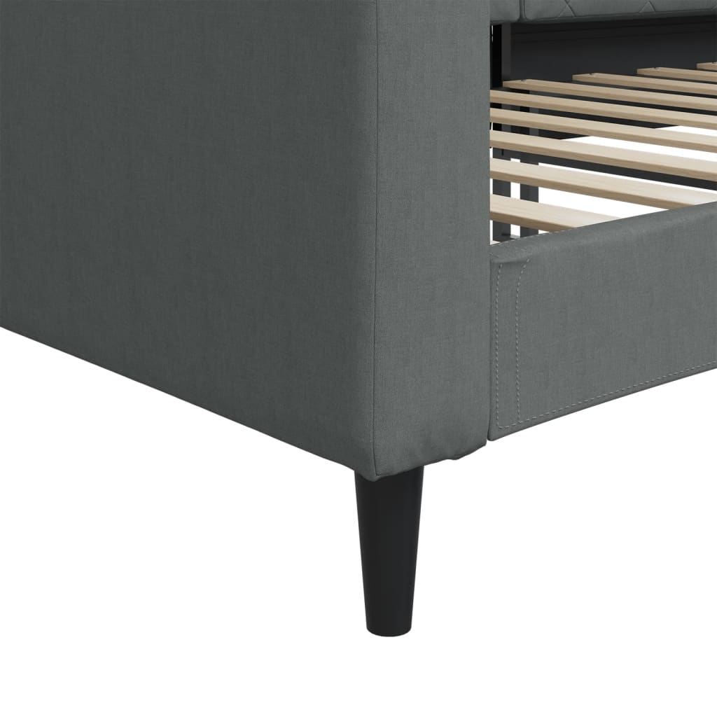 Day Bed without Mattress Dark Grey 90x190 cm Fabric