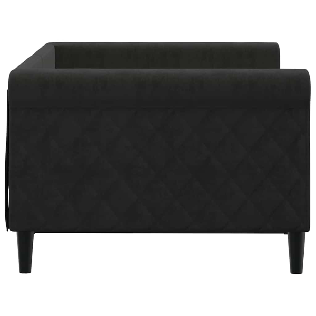 Day Bed without Mattress Black 90x190 cm Velvet