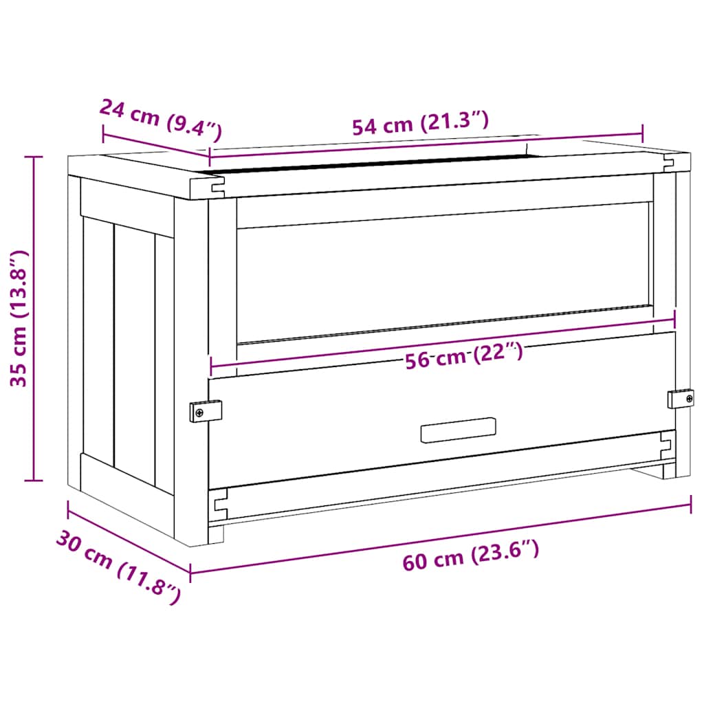 Hamster Cage 60x30x35 cm Solid Wood Fir