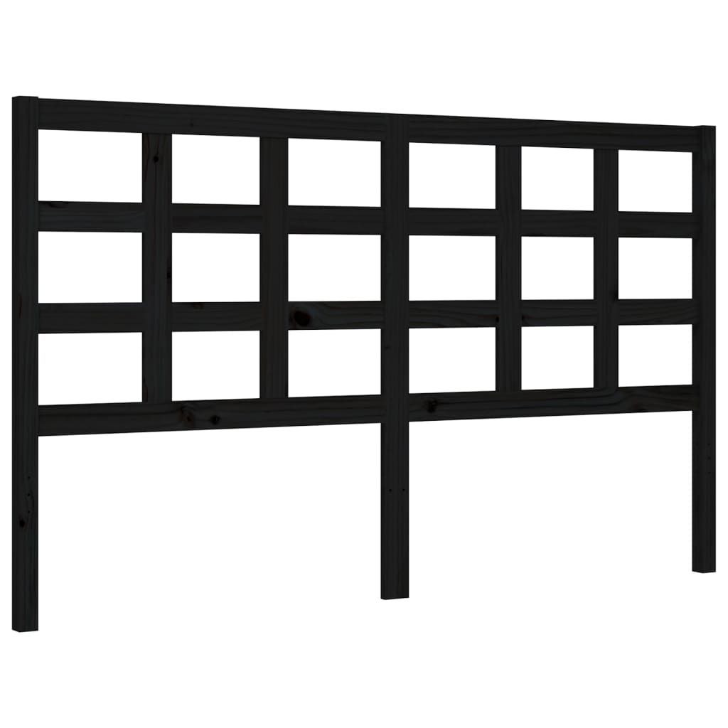 Bed Frame without Mattress Black 150x200 cm Solid Wood Pine