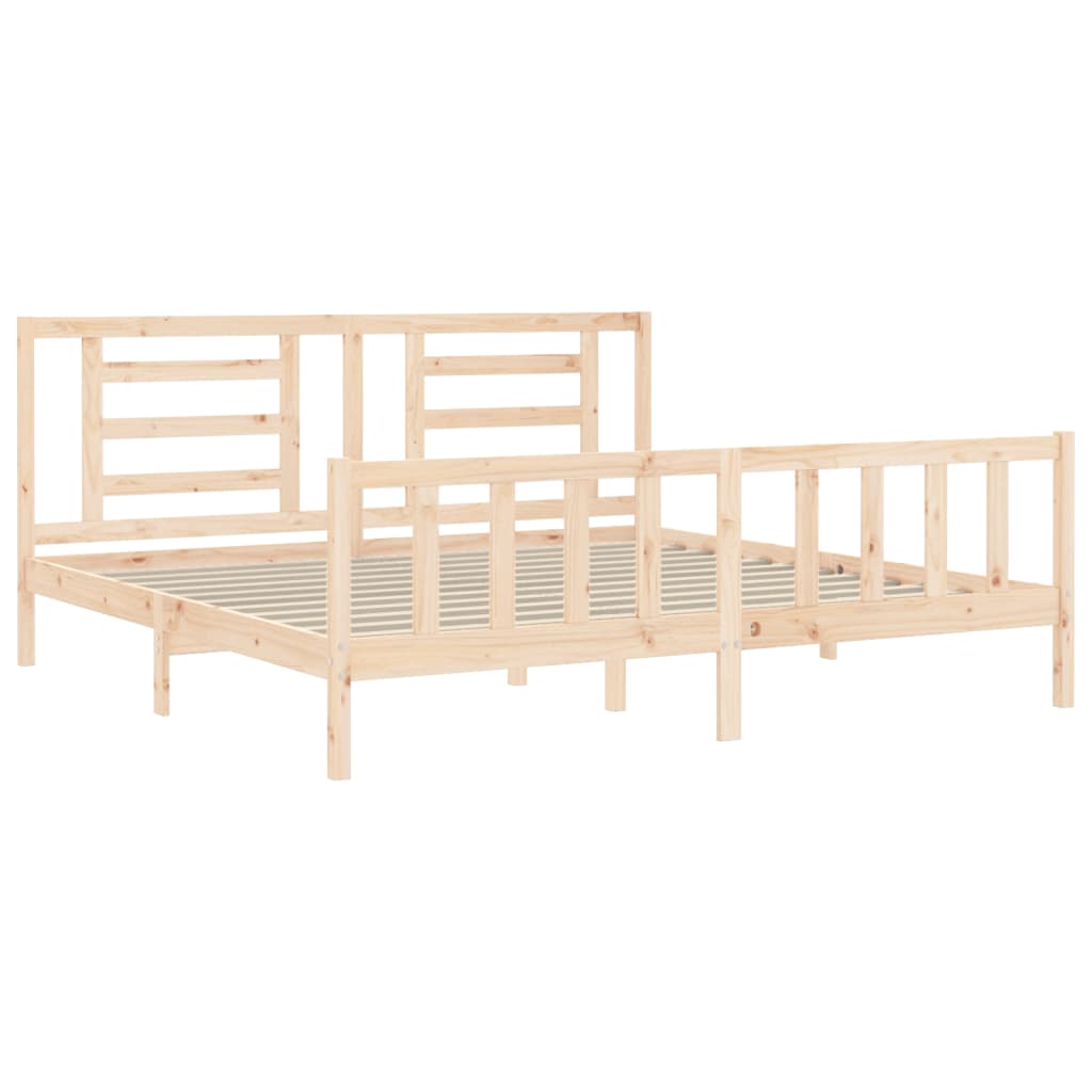 Bed Frame without Mattress 183x203 cm King Solid Wood Pine