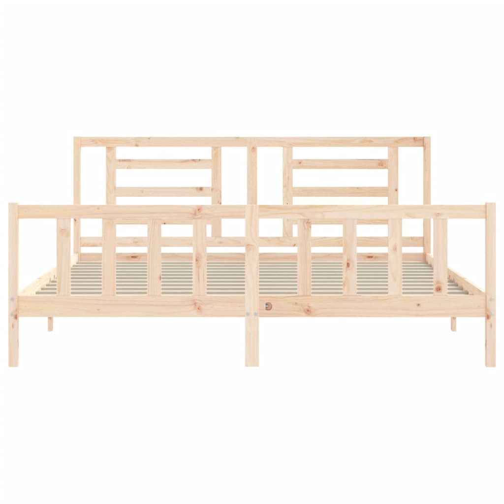 Bed Frame without Mattress 183x203 cm King Solid Wood Pine