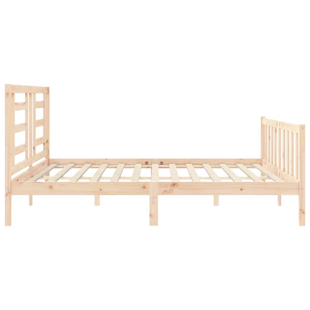 Bed Frame without Mattress 183x203 cm King Solid Wood Pine