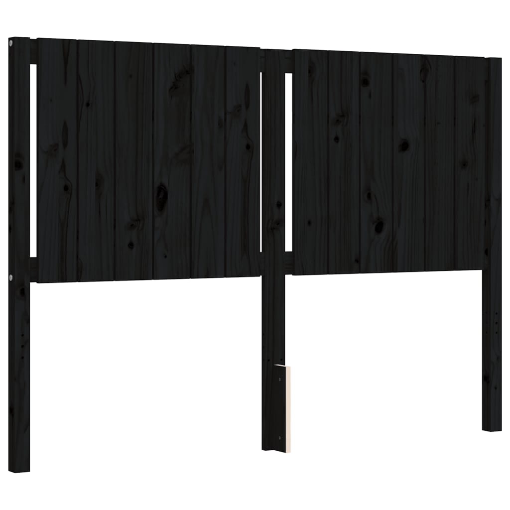 Bed Frame without Mattress Black 135x190 cm Solid Wood Pine