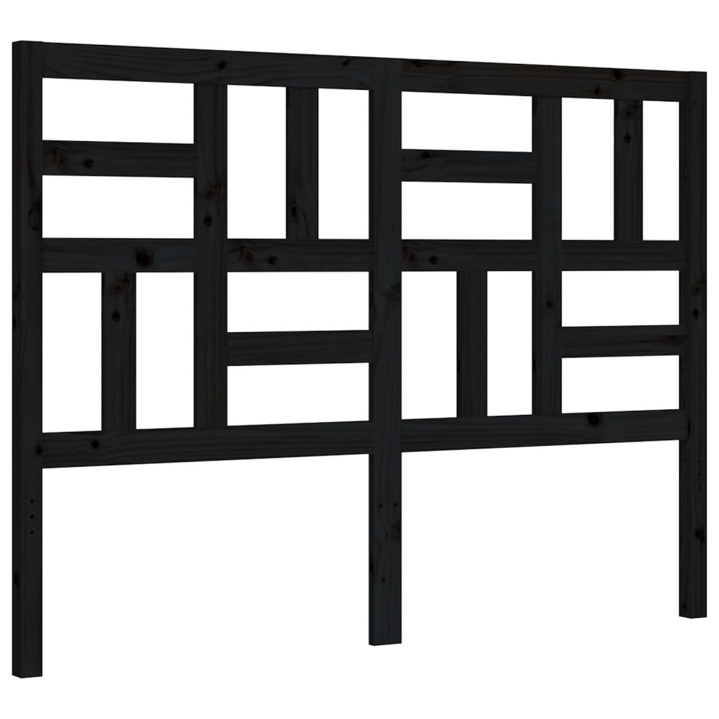 Bed Frame without Mattress Black 135x190 cm Solid Wood Pine